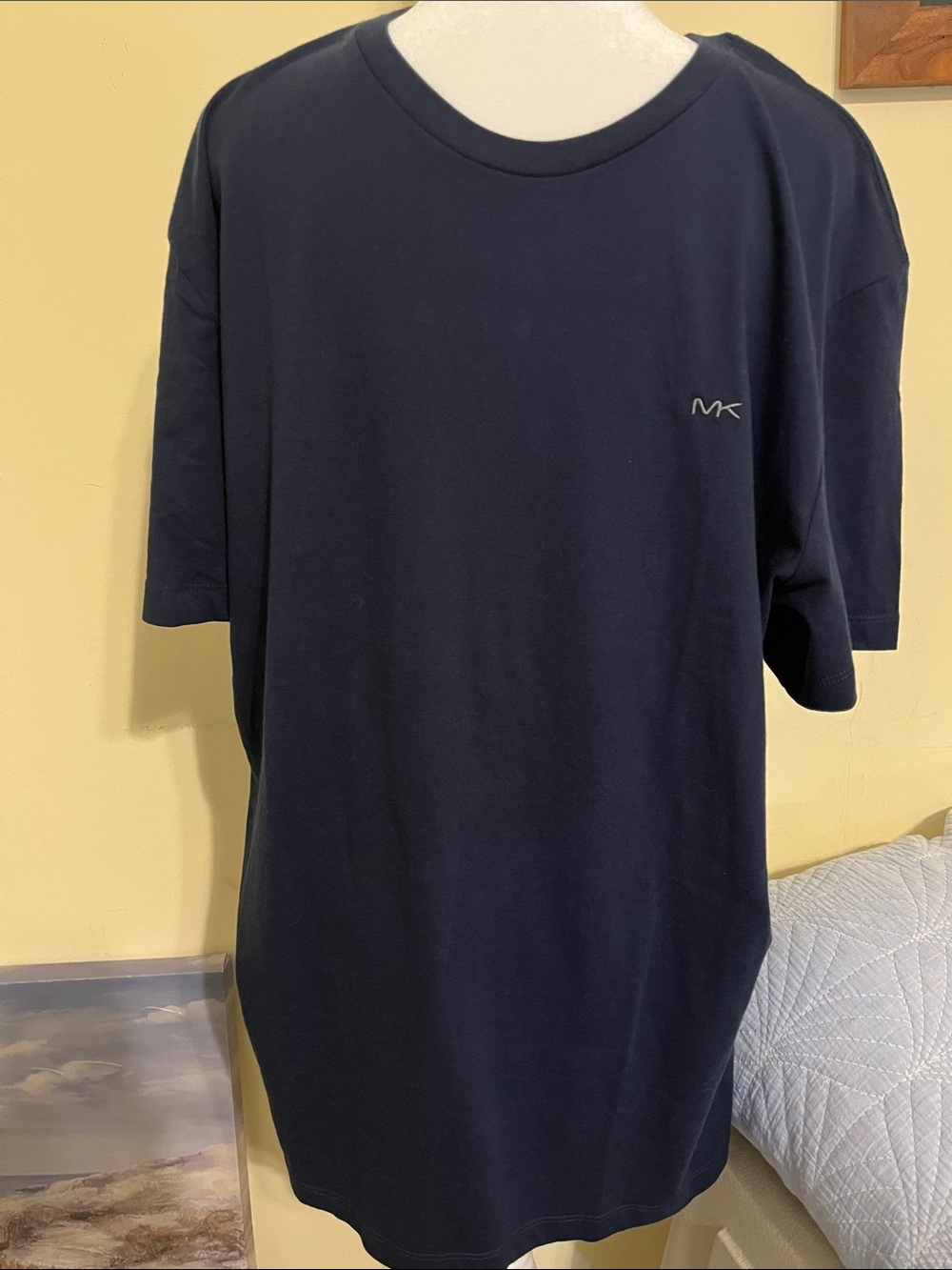Michael Kors Navy Blue Men's Crewneck Sleep Tee with MK Logo
